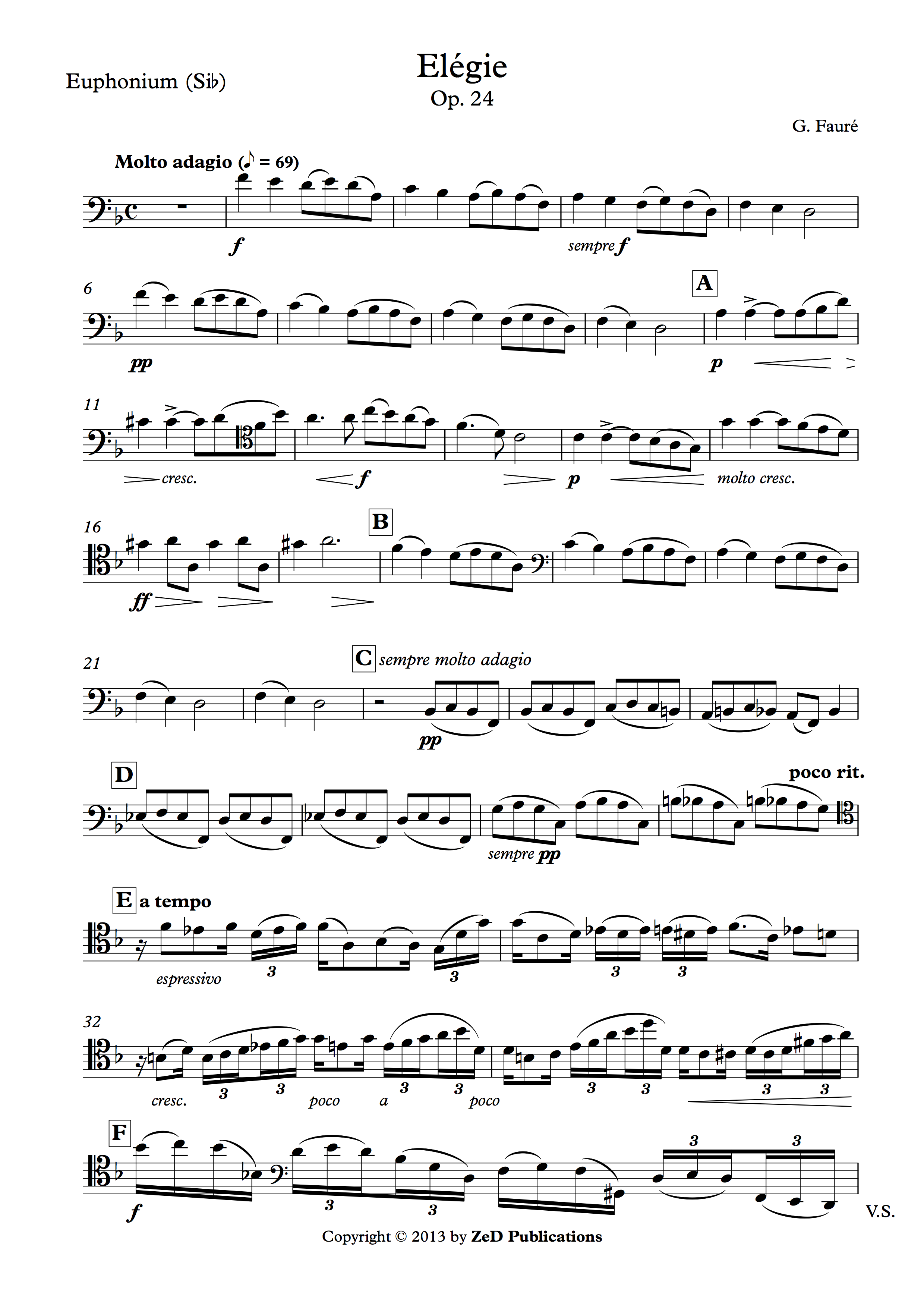 Élégie (Gabriel Fauré) – euphonium + piano