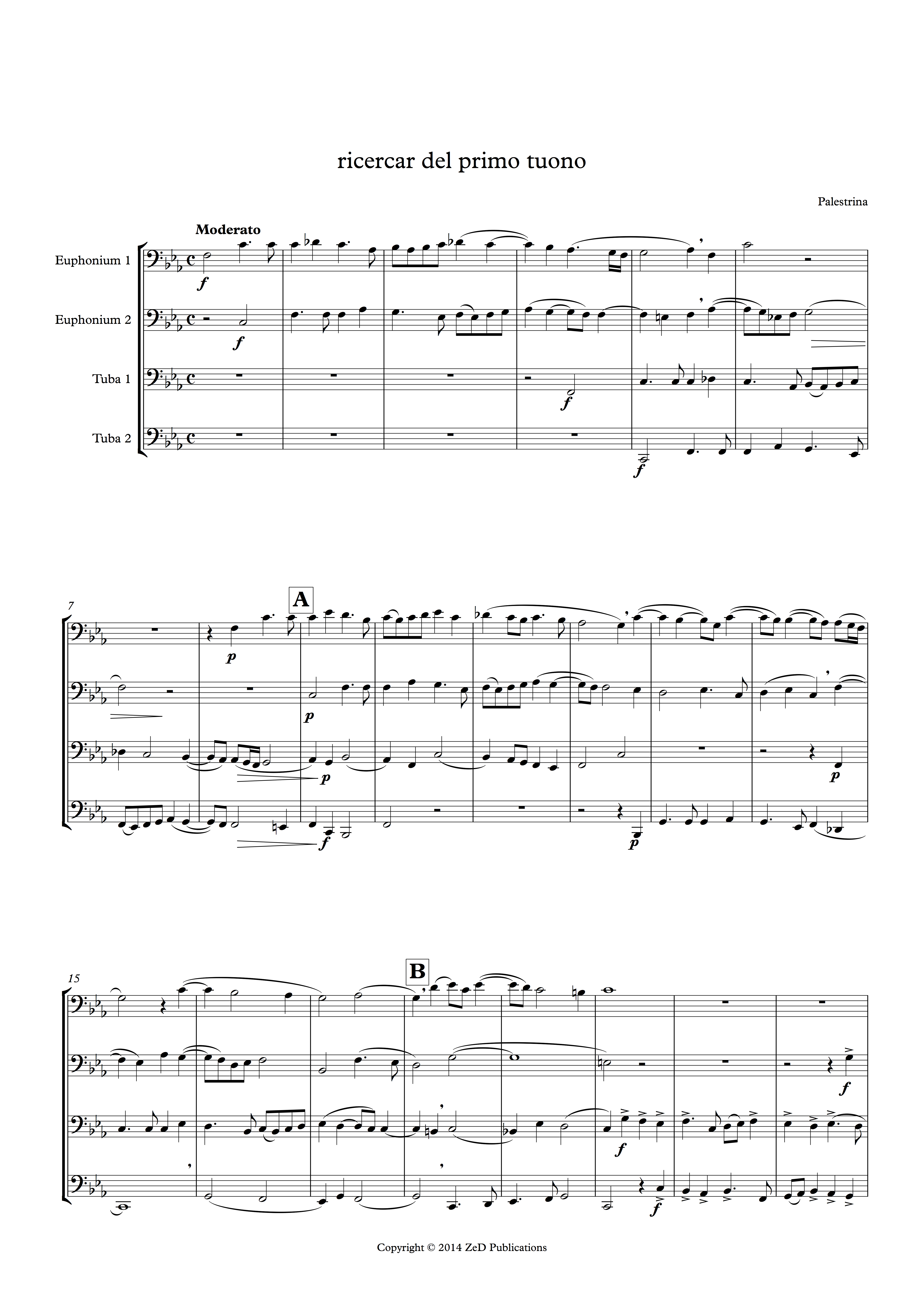 Ricercar del primo tuono (Giovanni Pierluigi da Palestrina) – EETT