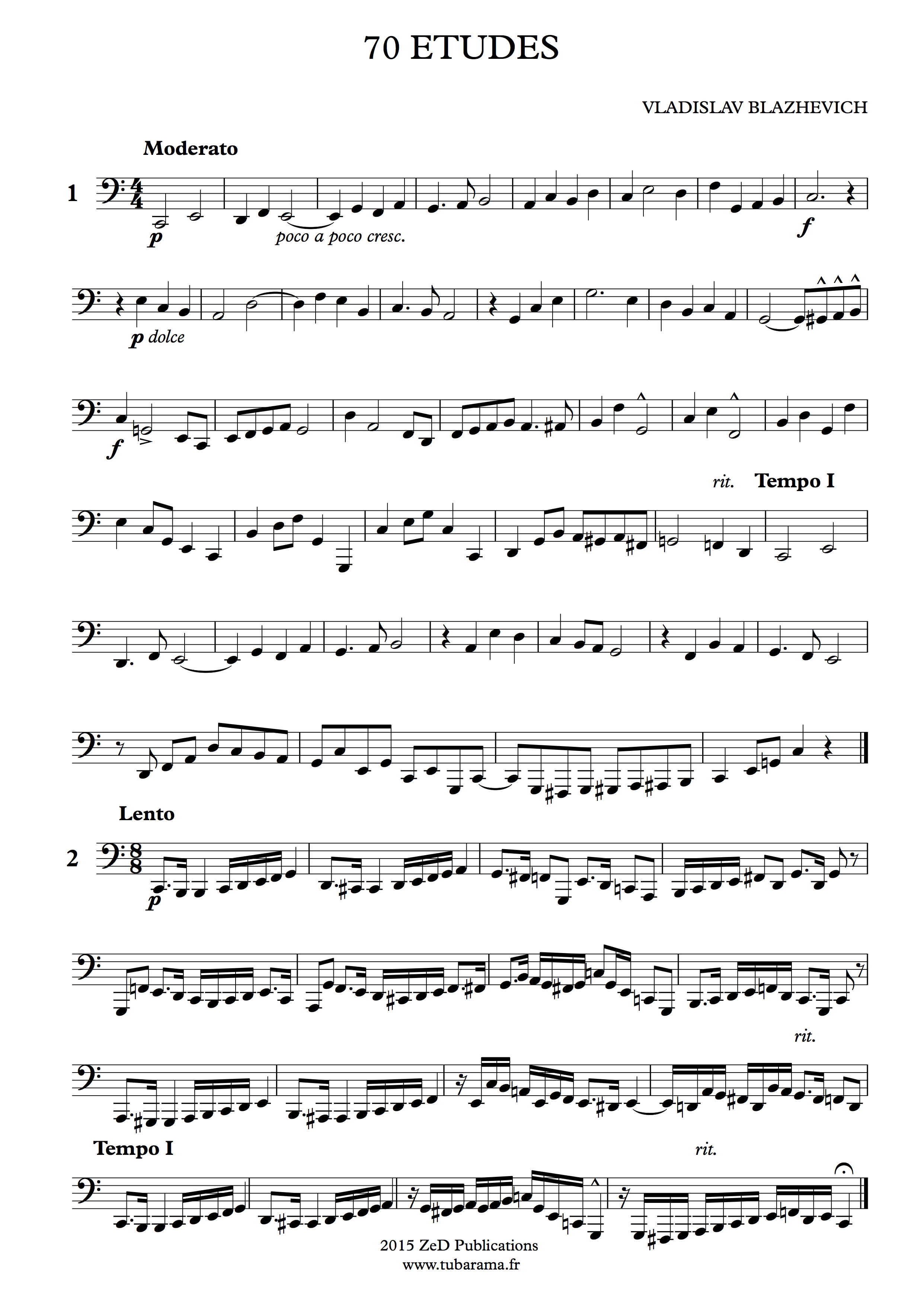 70 études pour tuba