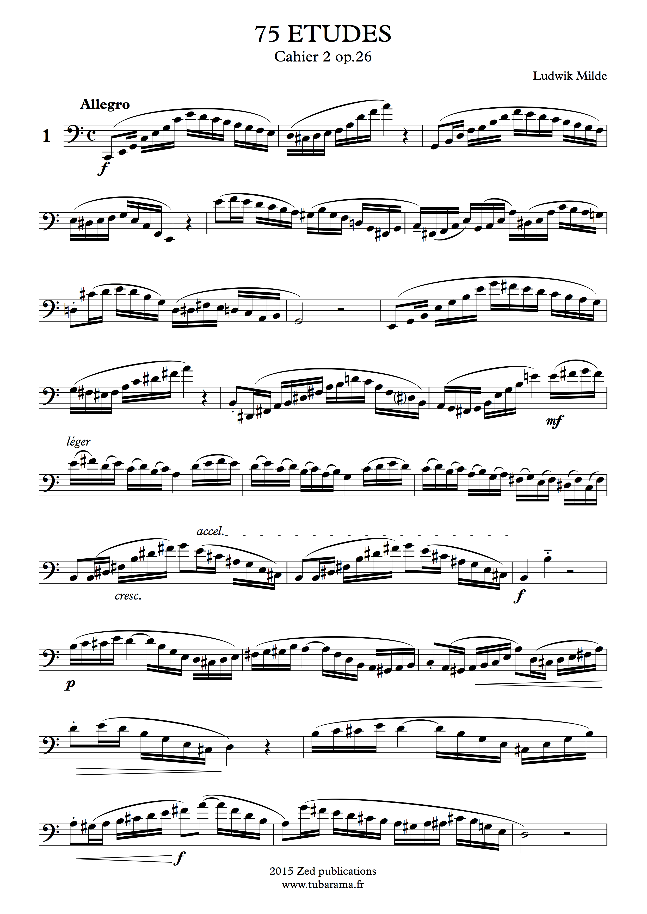 25 Etudes de concert cahier 2 ( Ludwik Milde) – Euphonium ou tuba