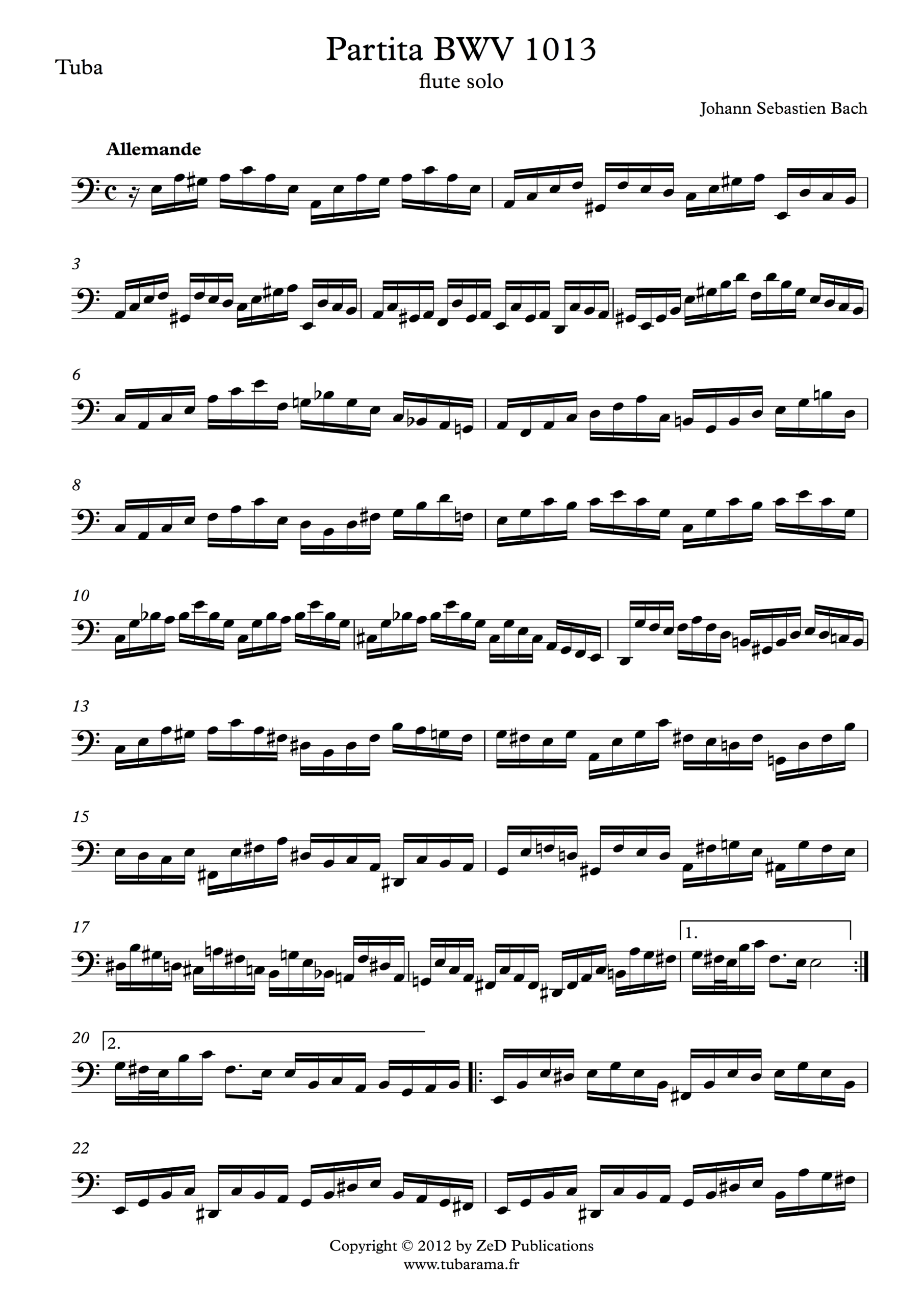 Partita pour flûte BWV 1013