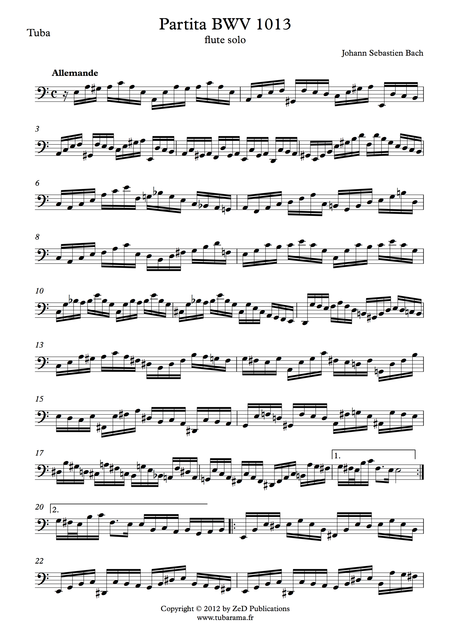 Partita pour flûte BWV 1013