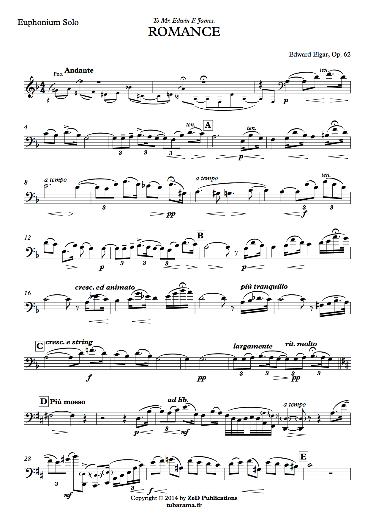 Romance, Op.62 (Edward Elgar) – Euphonium + Piano