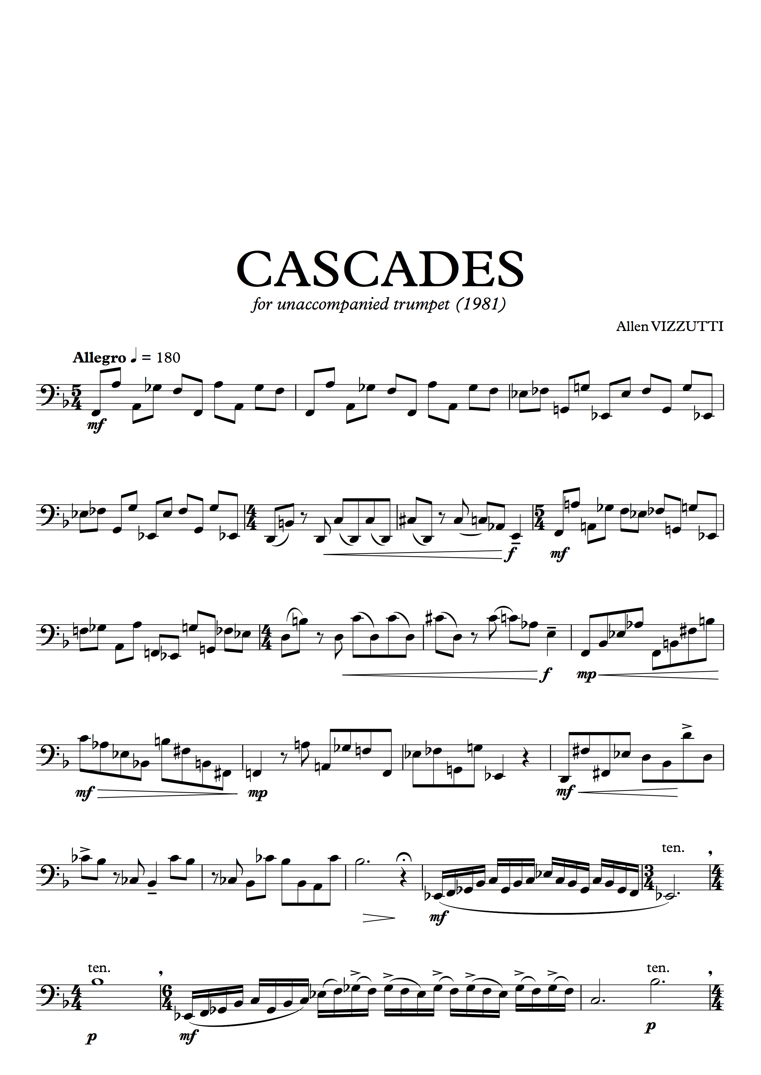Cascades (Allen Vizzutti) – tuba solo