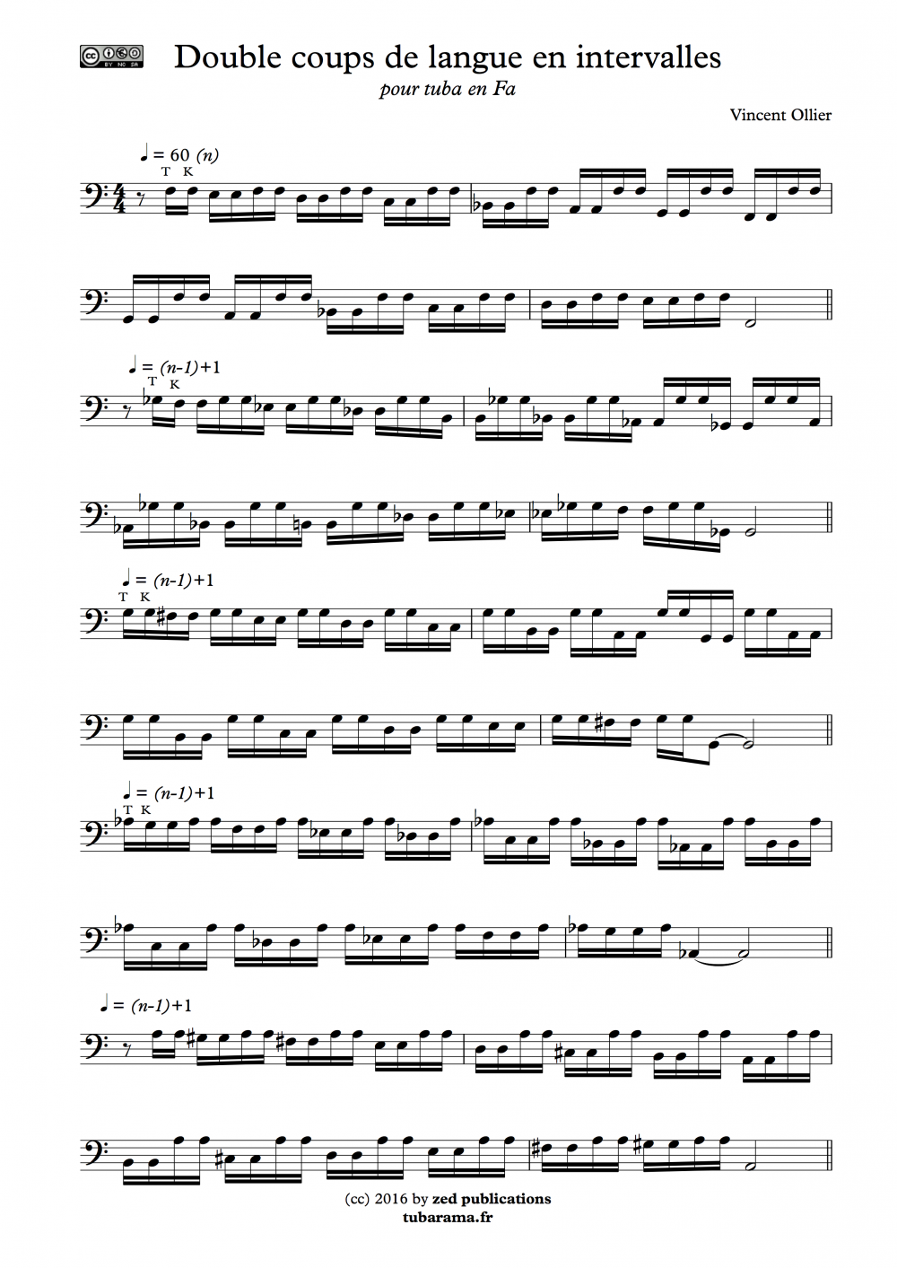 Double coup de langue en intervalles