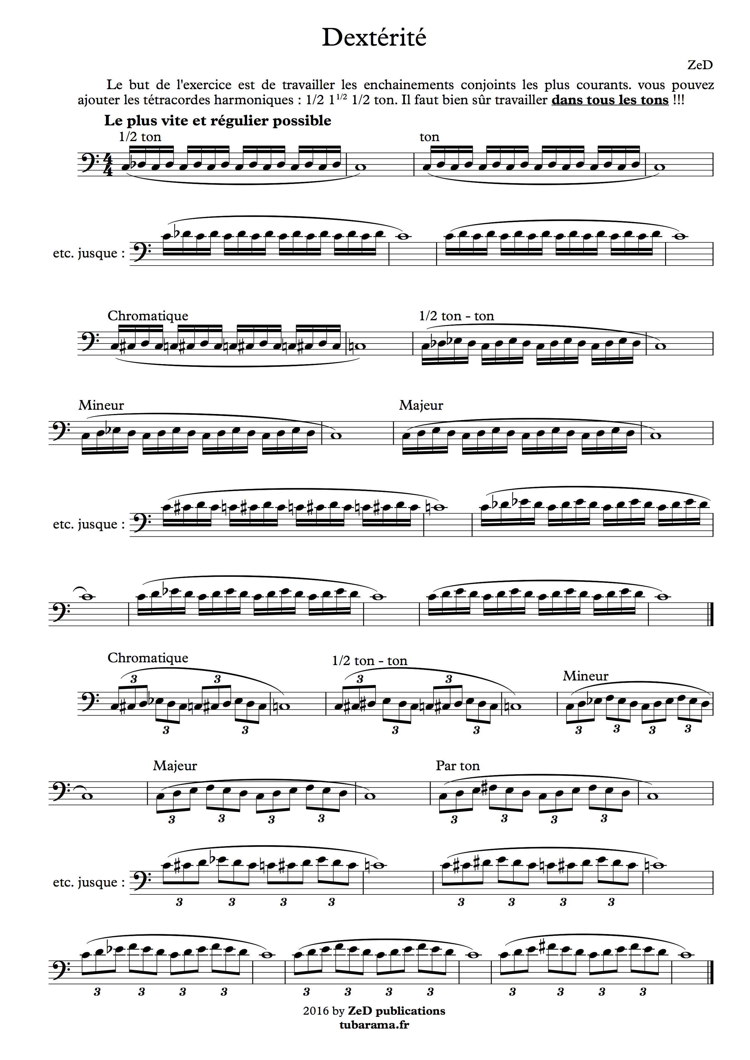 Dextérité… pour Tuba ou Euphonium