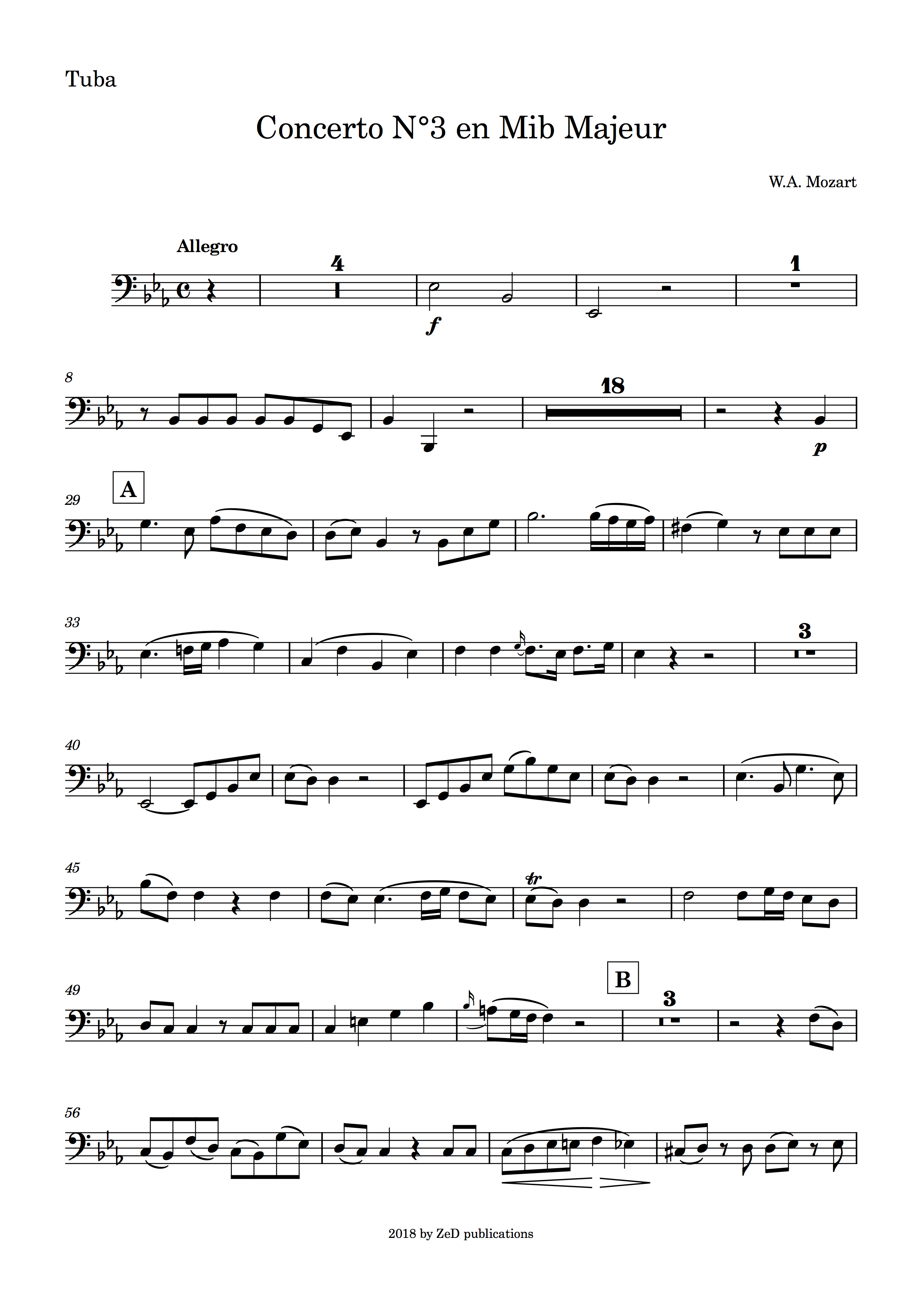 Concerto N°3 k447 (Wolfgang Amadeus Mozart) – Tuba + Piano