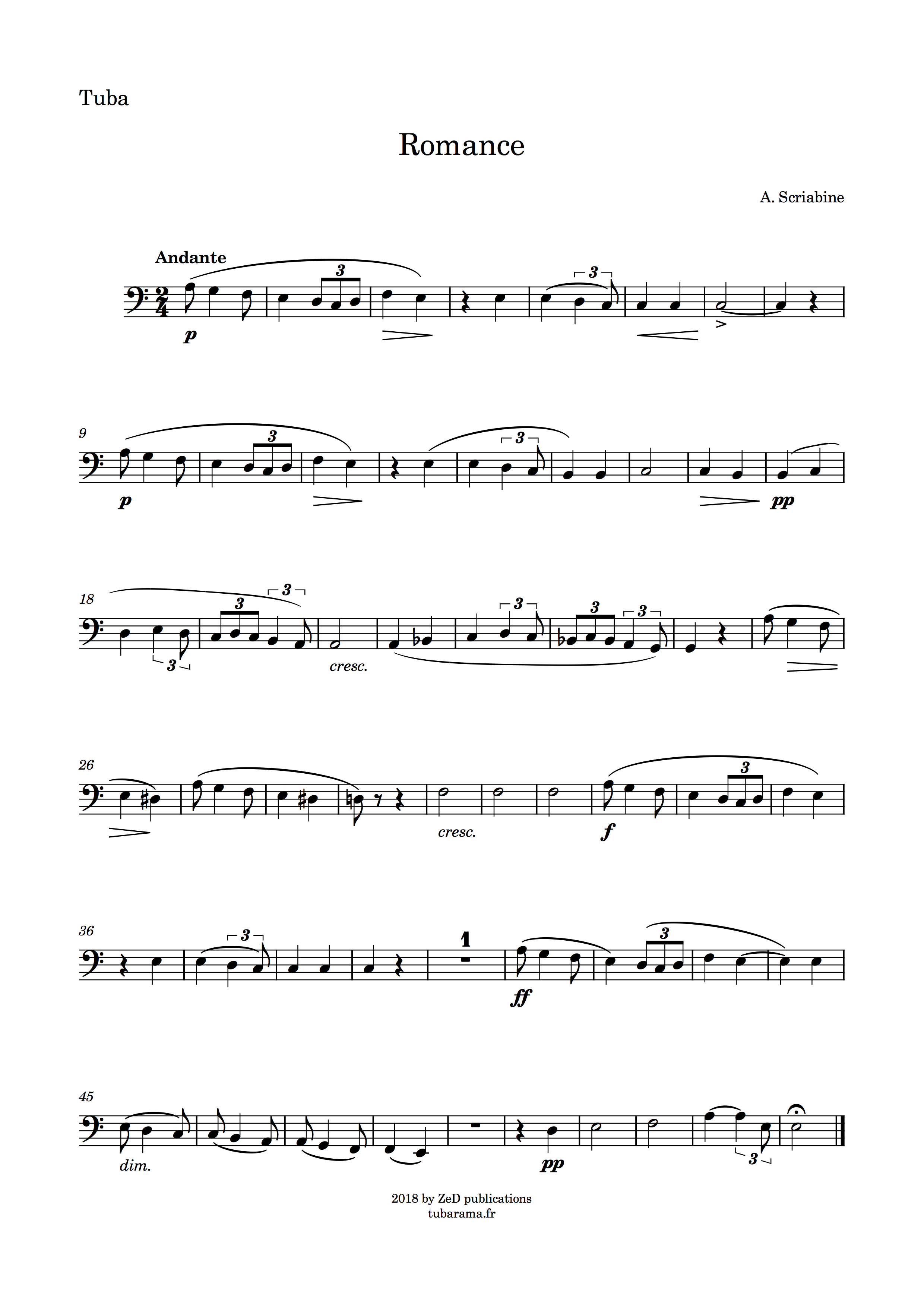 Romance (Alexandre Scriabine) – Tuba + Piano