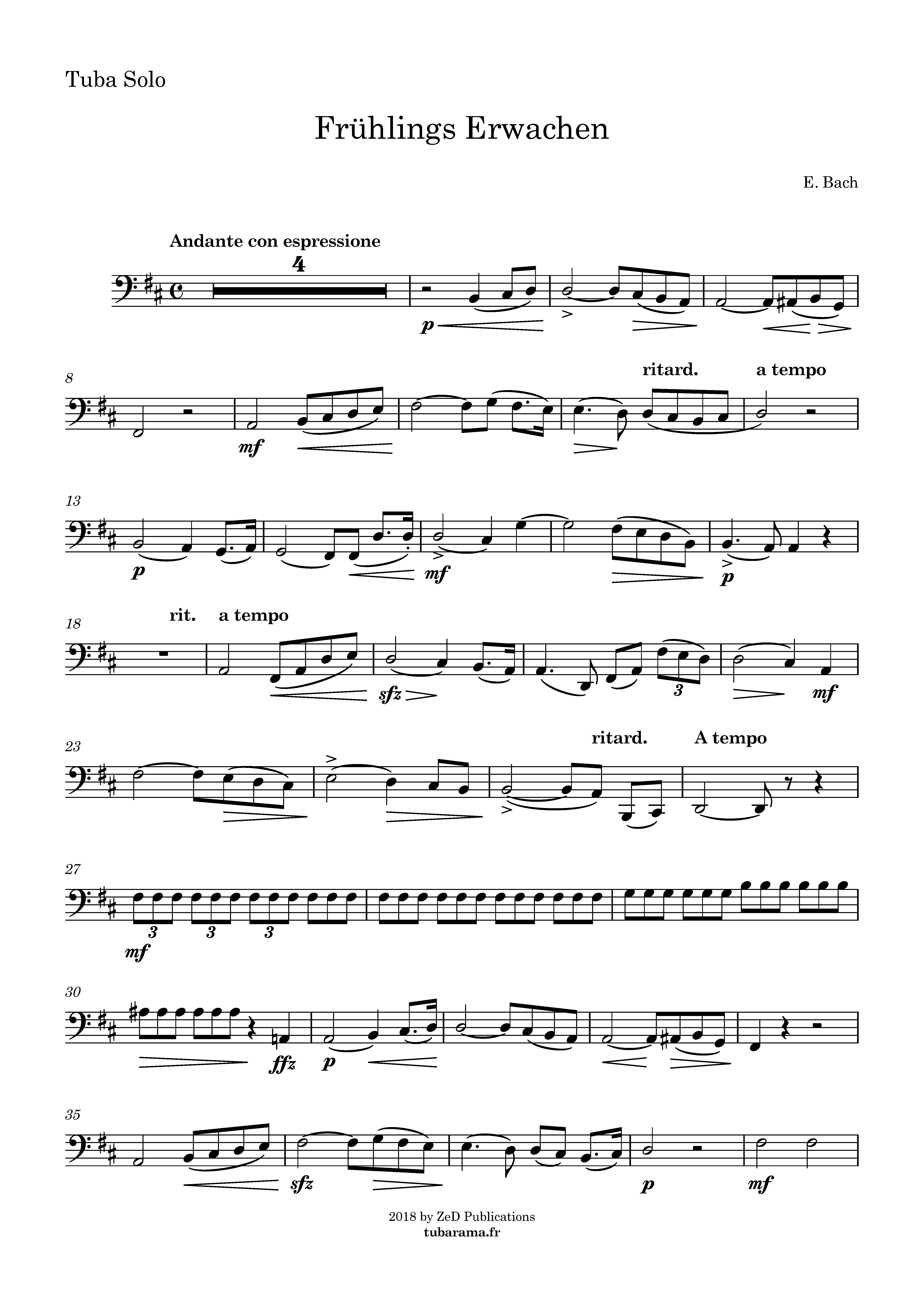 Frühlings Erwachen (Carl Philipp Emanuel Bach) – Tuba + Piano