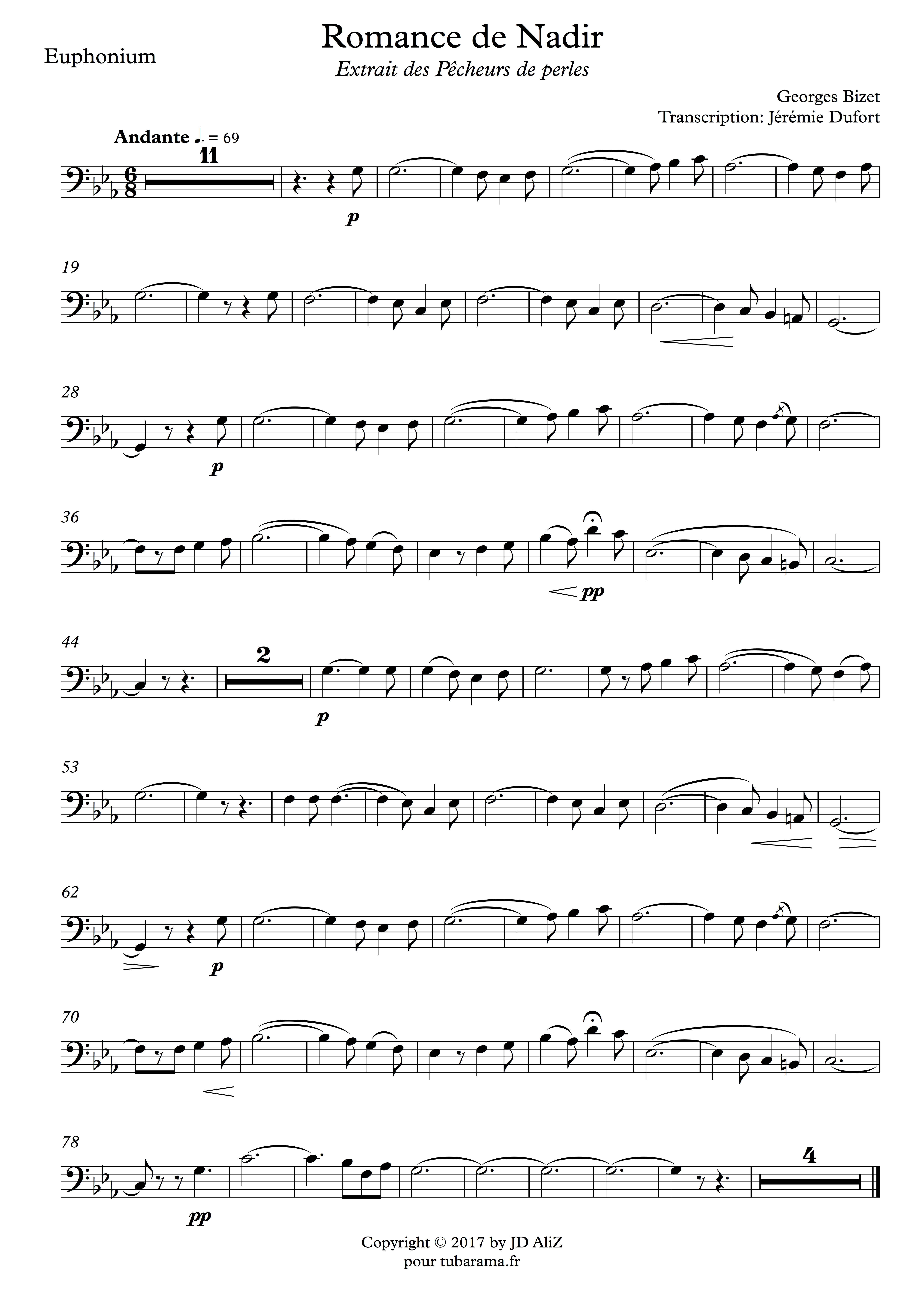 Romance de Nadir (Georges Bizet) – Euphonium + Piano