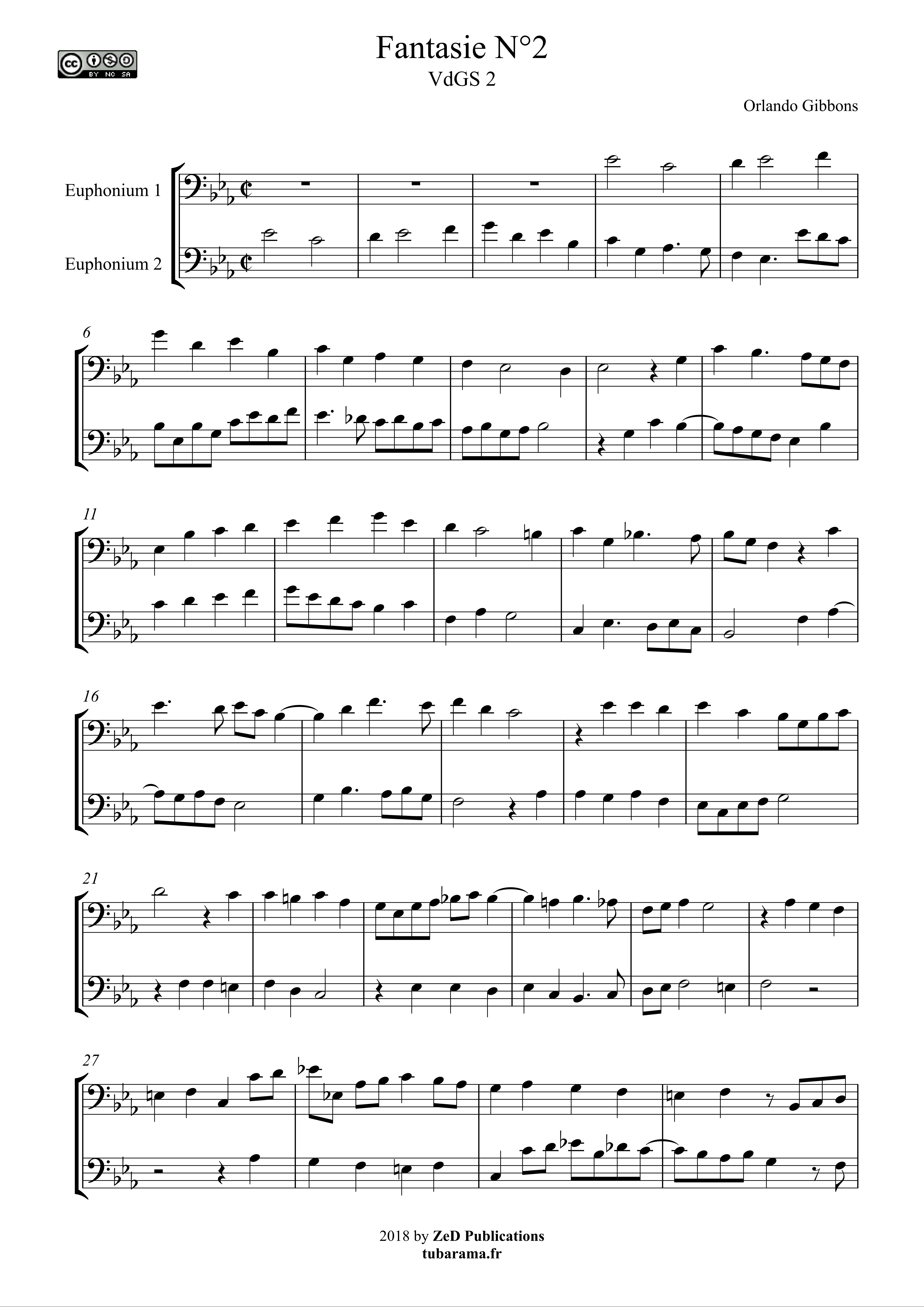 Fantaisie N°2 (Orlando Gibbons) – 2 euphoniums