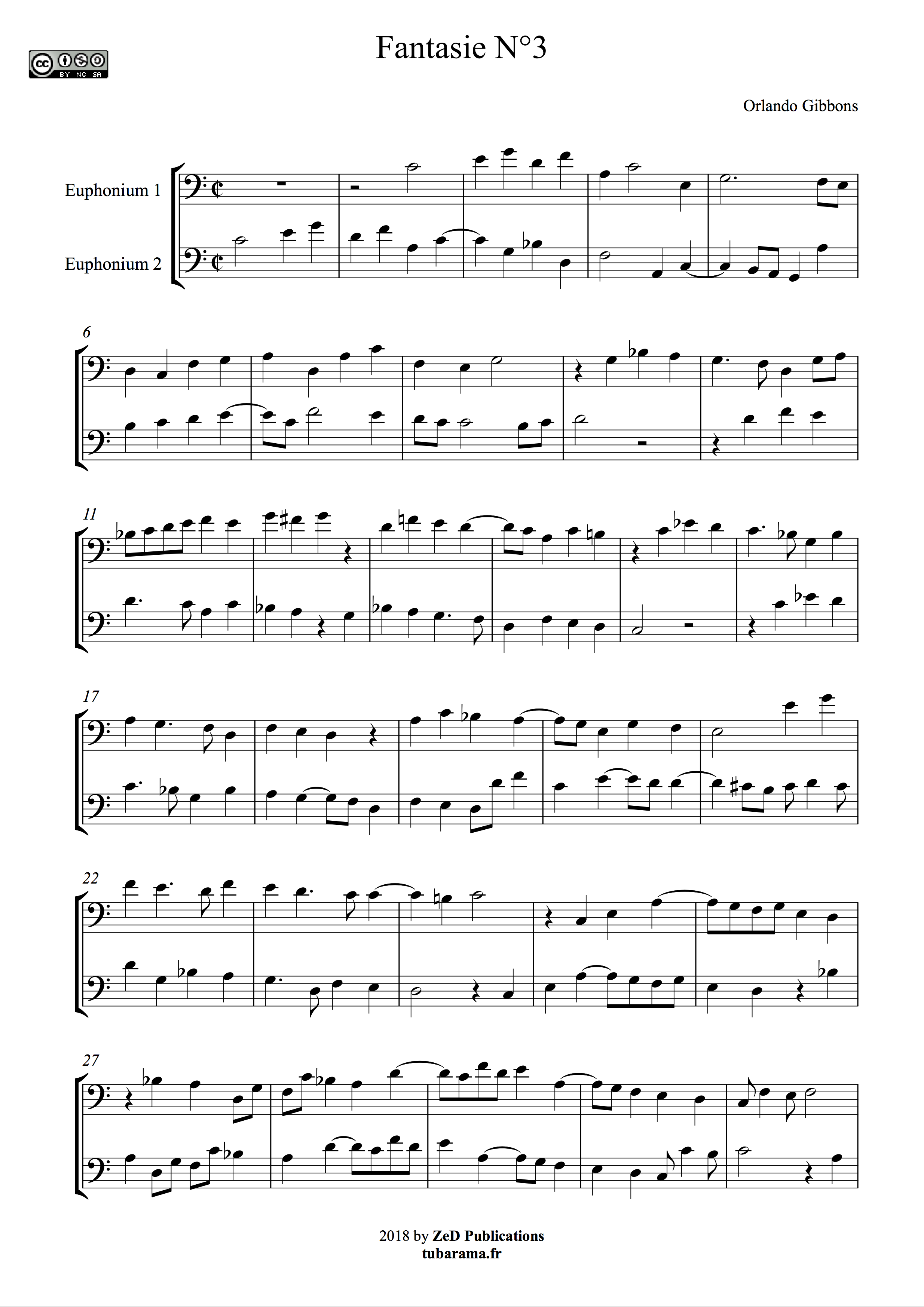 Fantaisie N°3 (Orlando Gibbons) – 2 euphoniums