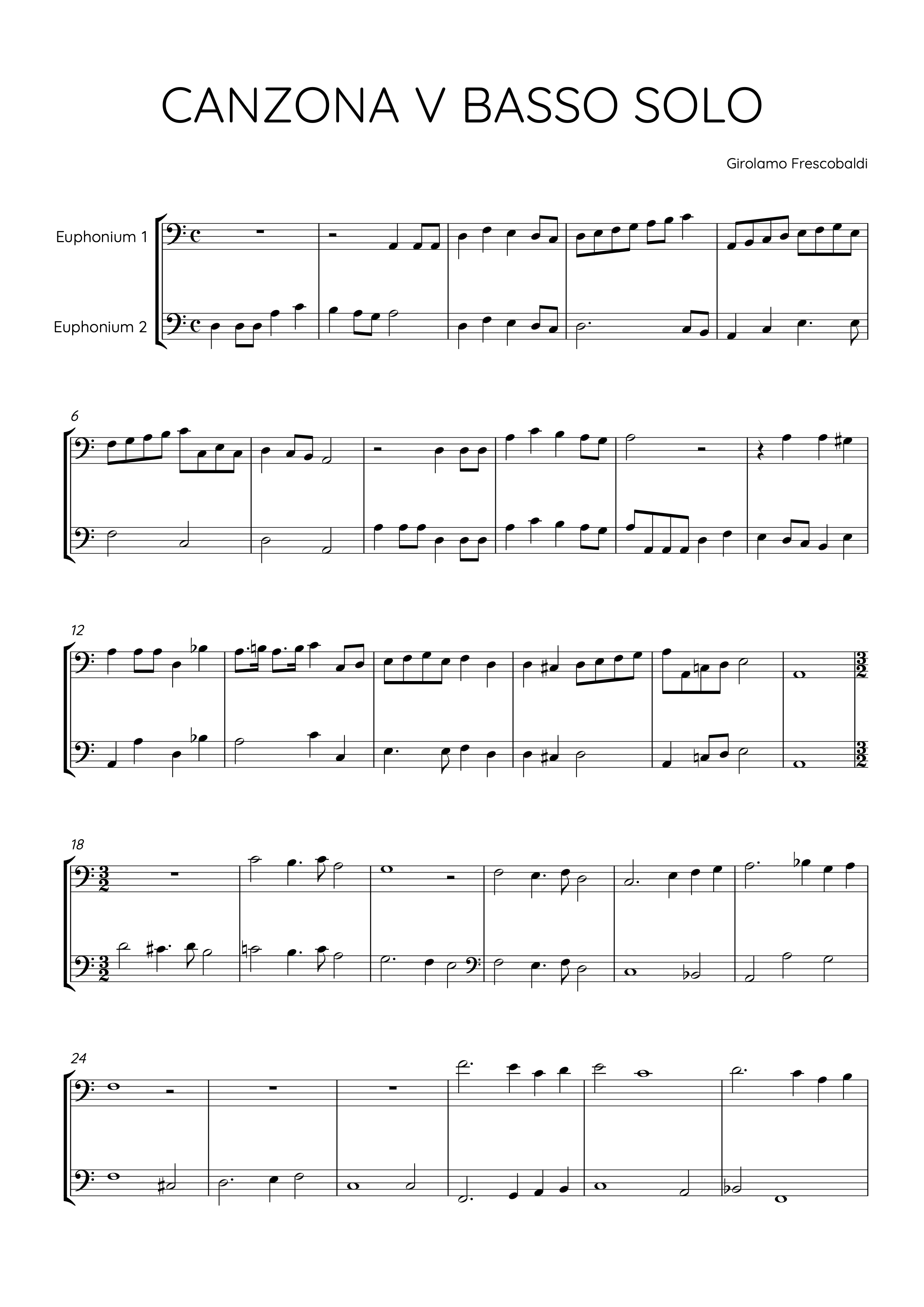 Canzona v Basso Solo – Girolamo Frescobaldi