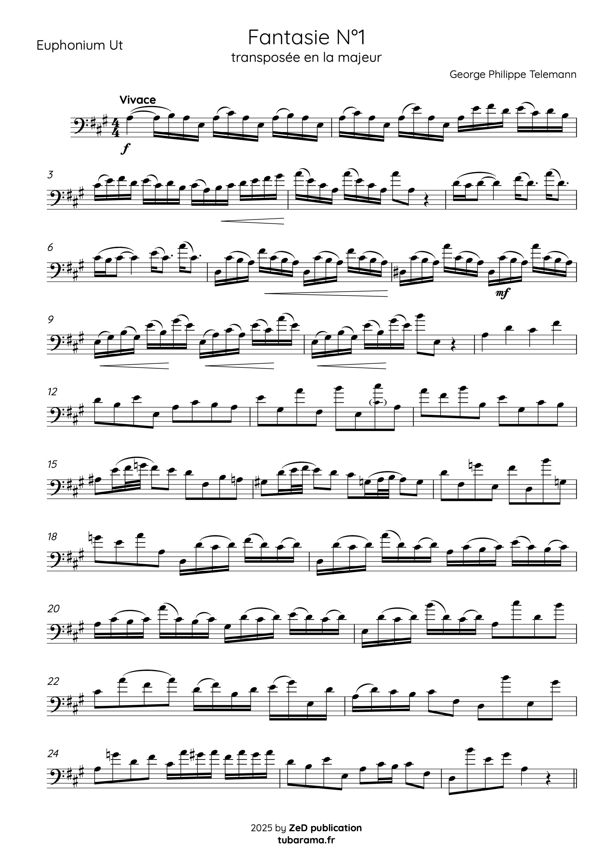 Fantasie N°1 TWV 40:2-2 (Georg Philipp Telemann) – Euphonium solo