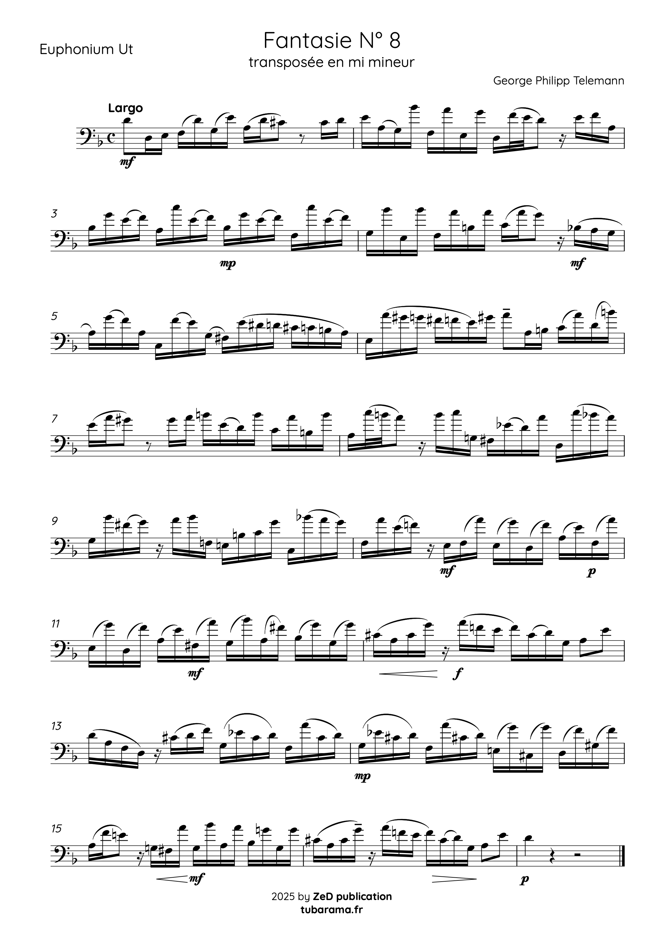 Fantasie N°8 TWV 40:2-9 (Georg Philipp Telemann) – Euphonium solo