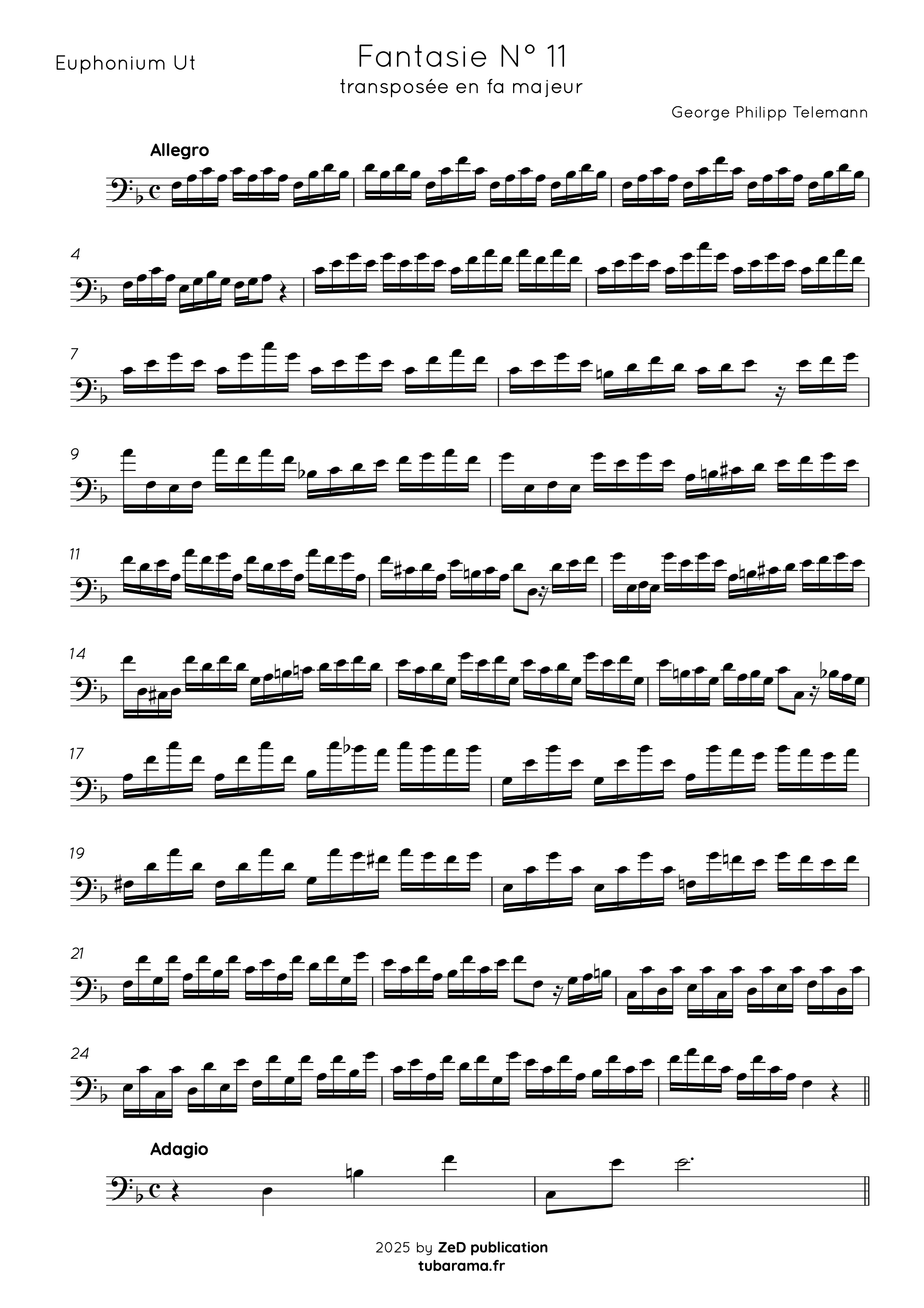 Fantasie N°11 TWV 40:2-12 (Georg Philipp Telemann) – Euphonium solo